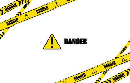 Framed illustration of barricade tape representing dangerのイラスト素材