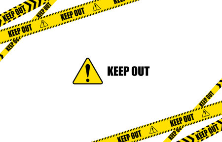 Framed illustration of barricade tape indicating keep outのイラスト素材