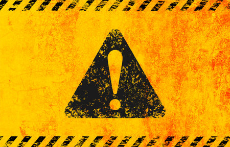Yellow and black illustrations for danger, caution, warning, etc.