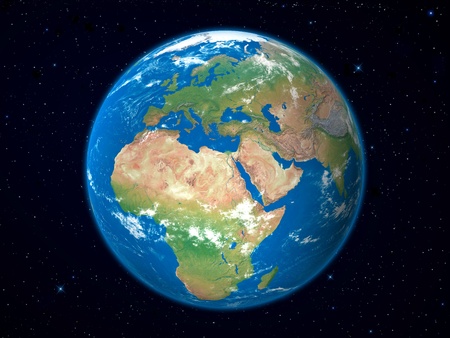 Earth Model from Space: Europe Viewの写真素材