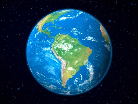 Earth Model from Space: South America Viewの写真素材