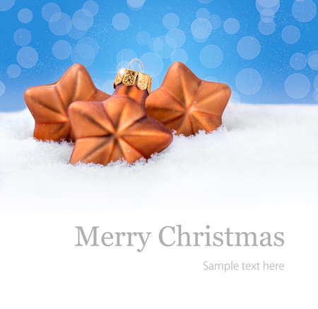 Wintery decorations - snowflake Christmas decoration, wintery feel  Lots of copy space for text の写真素材