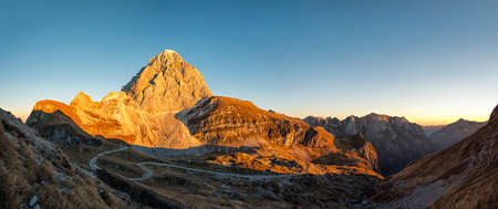 Mount Mangart, Slovenia - panoramic sunset view