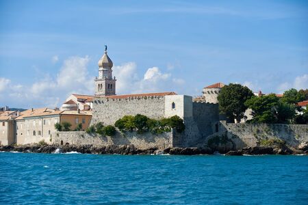 Old town Krk, Mediterranean, Croatia, Europeの写真素材