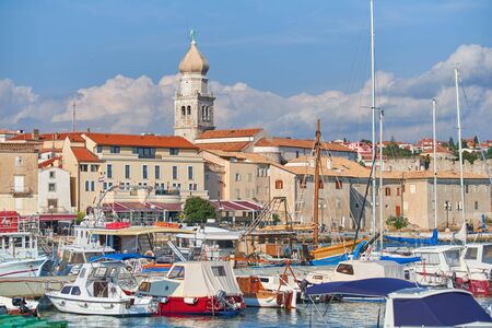 Old town Krk, Mediterranean, Croatia, Europeの写真素材