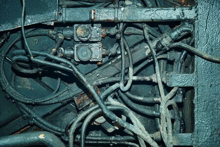 Engine details. Old and rusty motor engine partsの写真素材