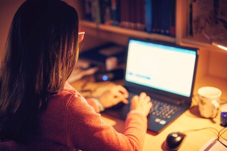Women working from home. The company has been closed during coronavirus outbreak.の写真素材