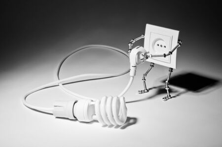 Rosette-cyborg connect a plug from the bulbの写真素材