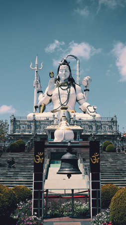 lord shiv namchi temple with sky sikkim indiaの写真素材