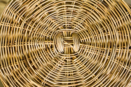 Detail of spiral pattern of rattan furnitureの写真素材