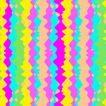 Abstract seamless pattern of multicolored wavy vertical stripes. Vector illustration.のイラスト素材