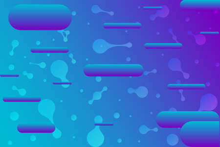 Abstract background of round particles and compounds. Vector image of reaction elements.