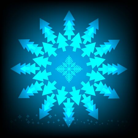 Abstract background christmas tree blue glowing,vector illustrationのイラスト素材