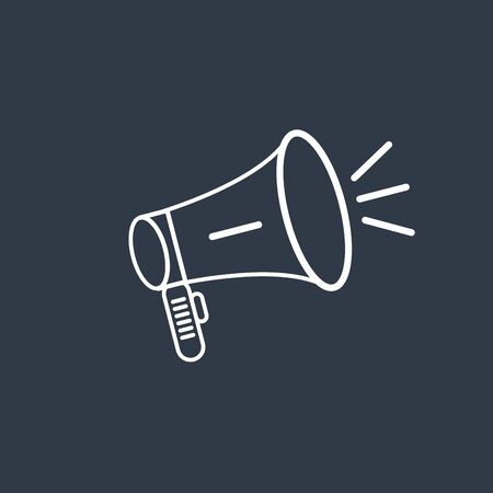 thin line icons for white megaphone,vector illustrationsのイラスト素材