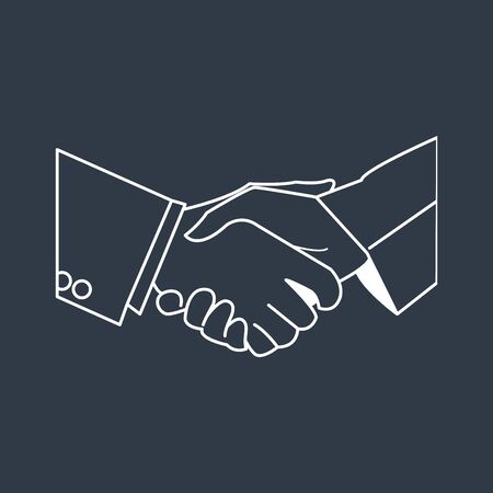 line art handshake or shaking hands icons ,vector illustrationsのイラスト素材