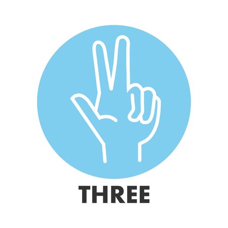 thin line icons for hand,three,vector illustrationsのイラスト素材