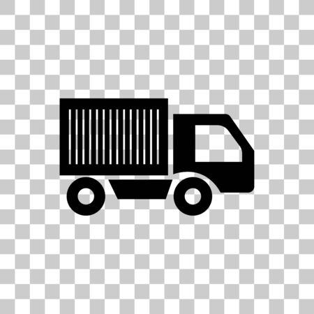 truck sign,transportation,vector illustrations,Solid style icon on transparent backgroundのイラスト素材