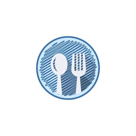 flat icons for spoon and fork,vector illustrationsのイラスト素材