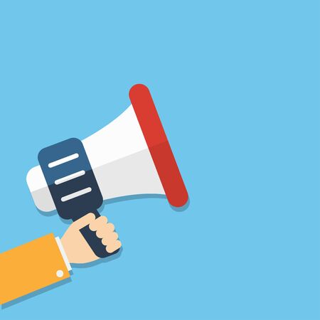 flat icons for Hand holding megaphone,vector illustrationsのイラスト素材