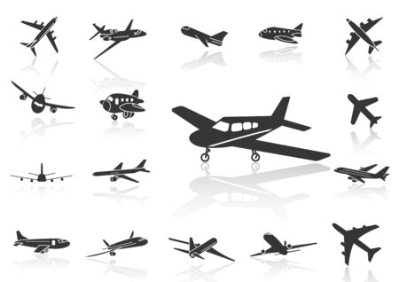 solid icons set transportationのイラスト素材