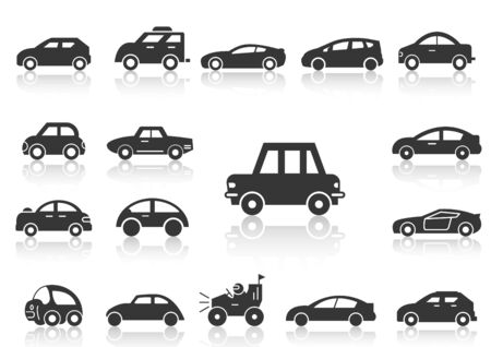 solid icons set transportationのイラスト素材