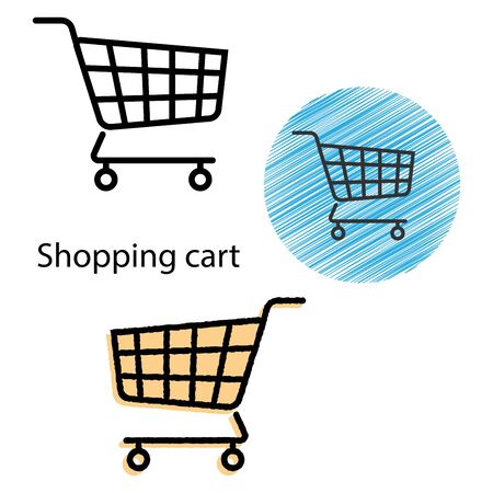 flat and thin line icons for Shopping cart,vector illustrationsのイラスト素材