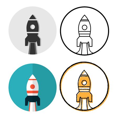 flat and thin line icons for startup,vector illustrationsのイラスト素材