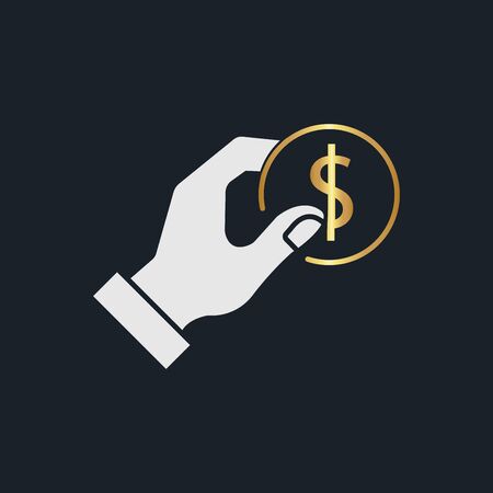 flat icons for payment,money,coin,gold color,vector illustrationsのイラスト素材