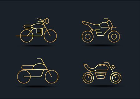 Abstract background of Motorcycle sets, Gold color, vector illustrationのイラスト素材