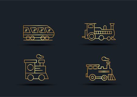 Abstract background of Train sets,transportation,Gold color,vector illustrationsのイラスト素材