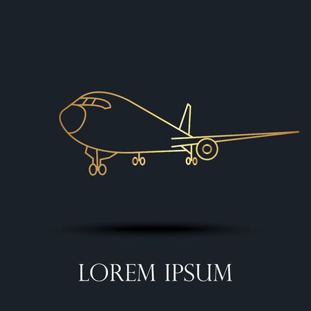 abstract background for Airplane,gold color,vector illustrationsのイラスト素材