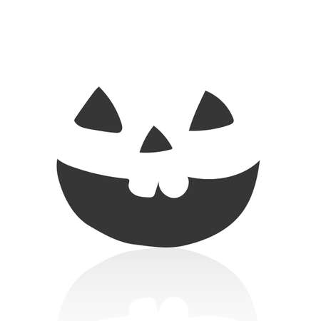 Solid icons for Scary Halloween pumpkin faces and shadow,vector illustrationsのイラスト素材
