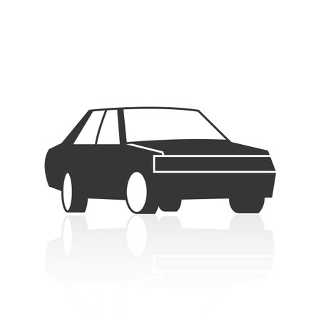 solid icons for Car side view and shadow,vector illustrationsのイラスト素材