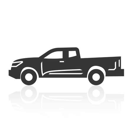 solid icons for Pickup truck and shadow,vector illustrationsのイラスト素材