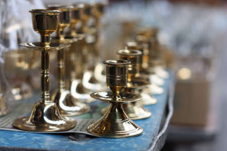 Closeup picture of candlestickの写真素材