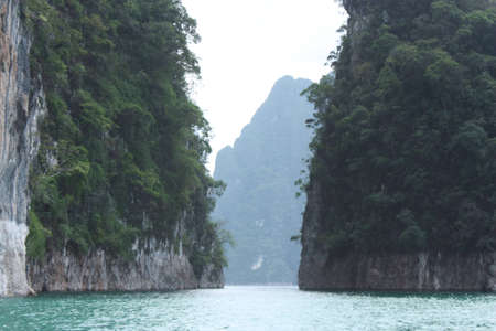 Channel between the mountains on Rajjaprabha Dam,thailand