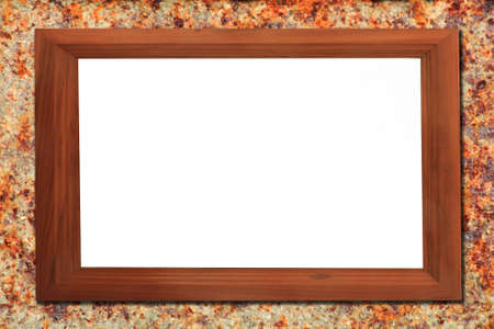 Picture frame on rusty metal backgroundの写真素材