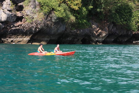 Stock Photo - Krabi,Thailand,December,2013. Kayaking is a popular activity of tourists at Railay Beach.のeditorial素材