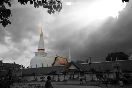Nakorn Sri Thammarat,Thailand,September 28,2014:Wat pra maha thad,Nakorn Sri Thammarat,Thailand.のeditorial素材