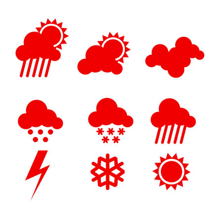 weather icons set isolaten on white backgroundのイラスト素材