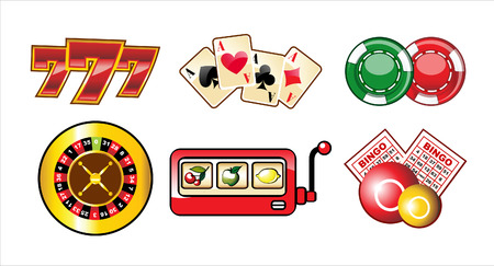 set of casino icons isolated over white backgroundのイラスト素材