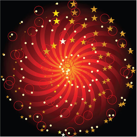 Shiny red background with stars and light pointsのイラスト素材
