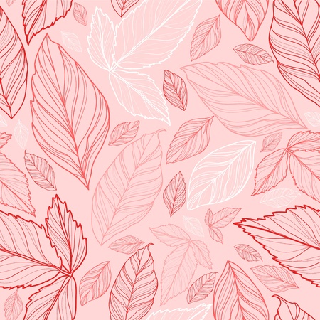 vector seamless pattern with leavesのイラスト素材