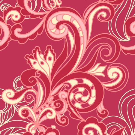 vector seamless pattern with swirlsのイラスト素材