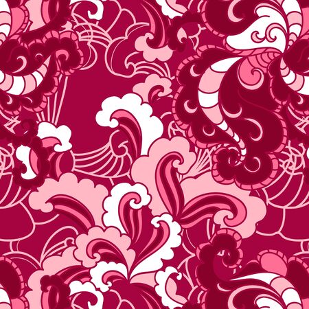 beautiful vector seamless pattern with swirlsのイラスト素材