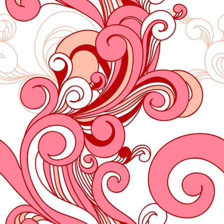 pink vector seamless pattern with swirlsのイラスト素材