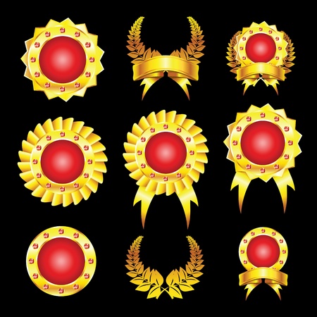 golden and red badgesのイラスト素材