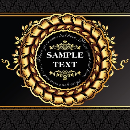 Golden royal lable on black background.のイラスト素材
