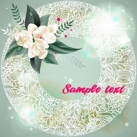 Abstract vector background with flowers.のイラスト素材