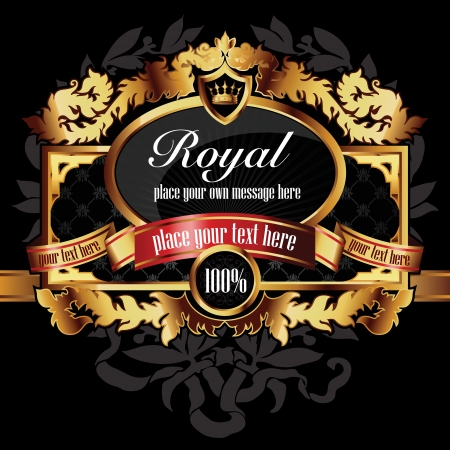 Vector decorative ornamental background with golden elementsのイラスト素材